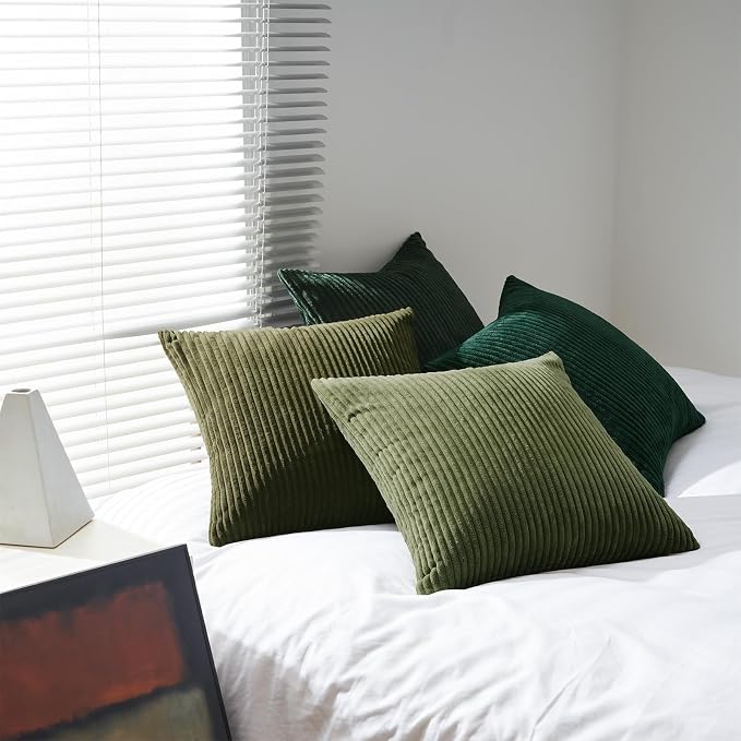 Topfinel Christmas Decorative Throw Pillow Covers Green Series, Winter Fluffy - Image 5
