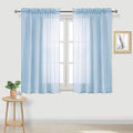 DWCN Sky Blue Sheer Curtains Semi Transparent Voile Rod Pocket Curtains by DWCN