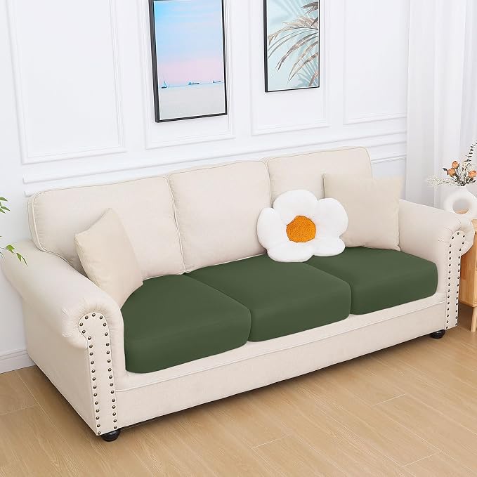 hyha Milk Silk Couch Cushion Covers, Soft Magic Sofa Covers Washable - Image 7