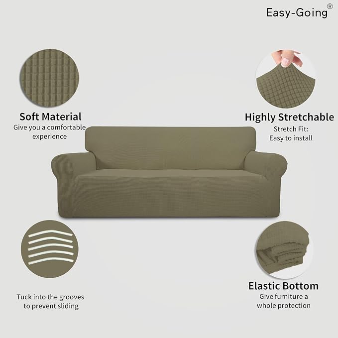 Easy-Going Stretch Sofa Slipcover 1-Piece Sofa Cover Furniture Protector Couch - Image 3