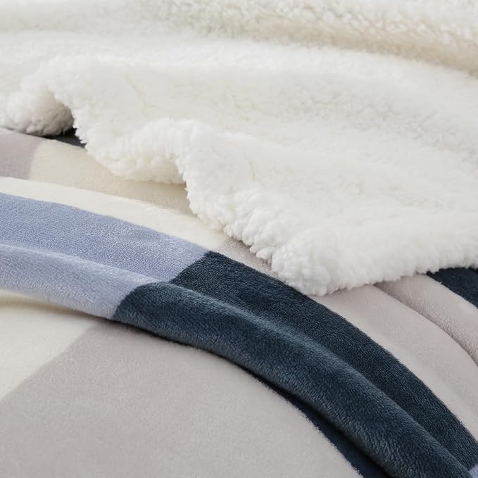 PU MEI Sherpa Throw Blanket Reversible Large Big King Size Flannel Blankets - Image 3