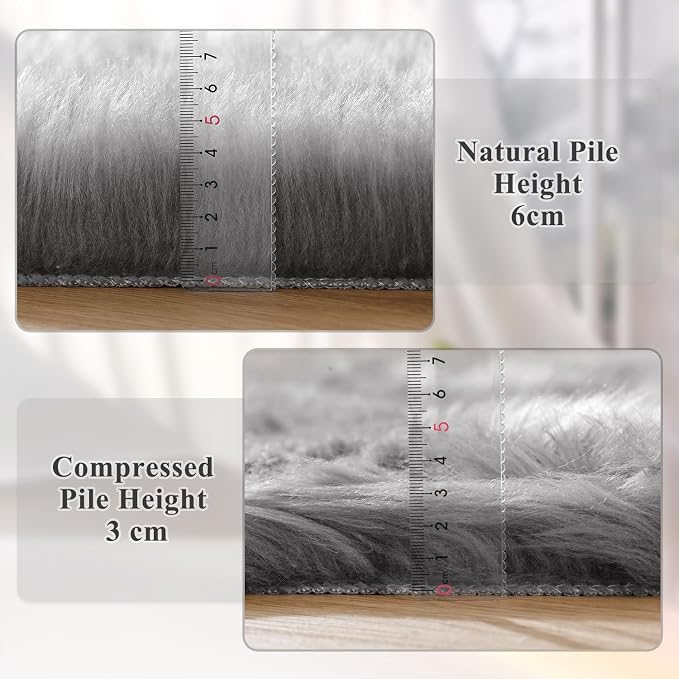 ORINOVA Gray Furry 5x7 Area Rugs - Image 4