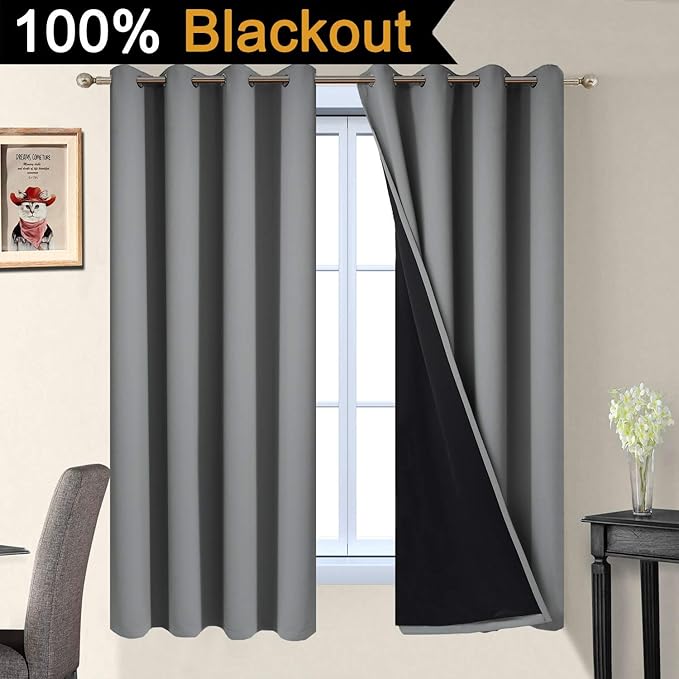 Yakamok Soft and Smooth Full Shading Curtains, 100% Blackout Curtains - Image 2