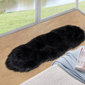 ORINOVA Black Fluffy Faux Sheepskin Washable Fur Area Rugs by ORINOVA