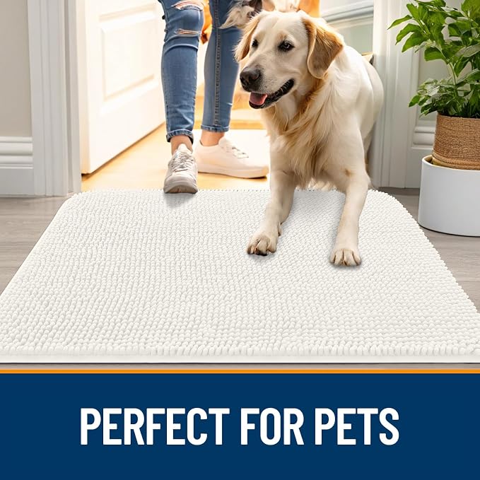 OLANLY Dog Door Mat for Muddy Paws 47x17, Absorbs Moisture and Dirt, Absorbent - Image 6