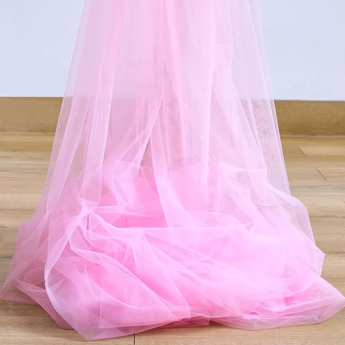 Pink Sheer Backdrop Curtains for Girls Baby Shower Gender Reveal Birthday Party - Image 8