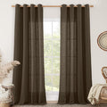 LAMIT Brown Linen Curtains 90 Inch by LAMIT