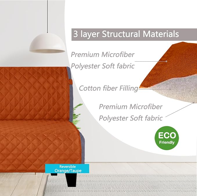 U-NICE HOME Reversible Futon Cover Sofa Slipcover Armless Furniture Protector - Image 4