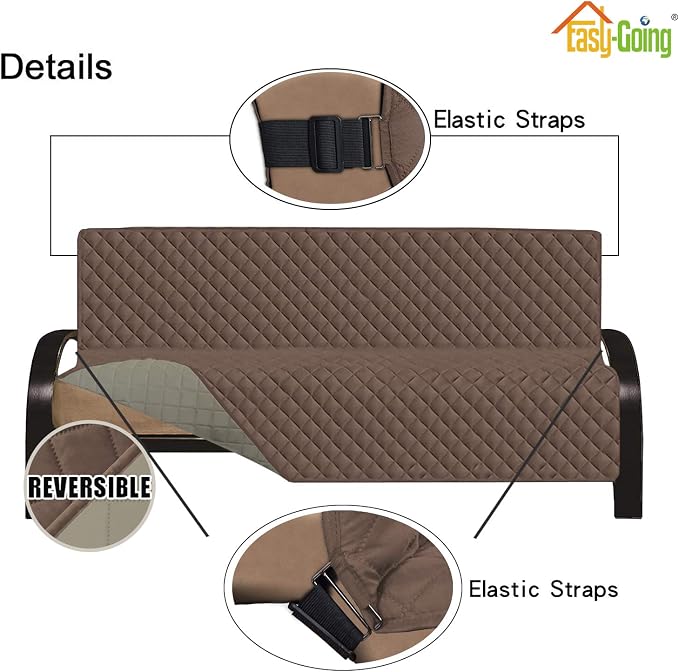 Easy-Going Futon Sofa Slipcover Reversible Sofa Cover Armless Cover Furniture - Image 3