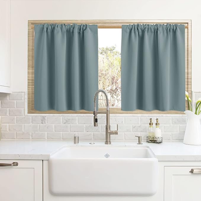 RYB HOME Cafe Blackout Curtains 24 inch Length, RV Curtains by RYBHOME