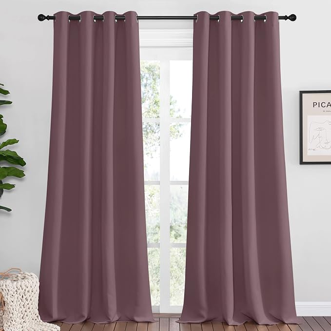 NICETOWN Dry Rose Blackout Curtains 90" Long by NICETOWN