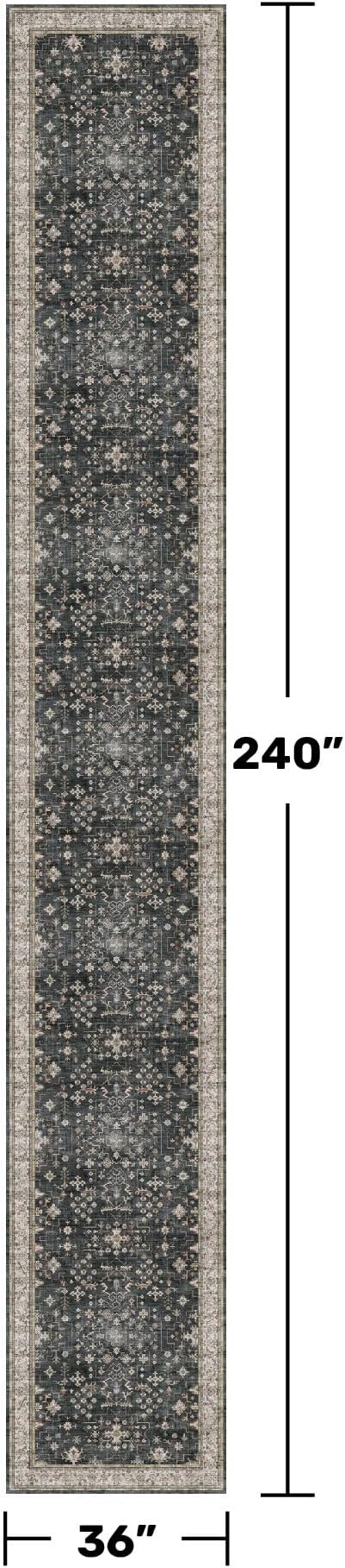 Hazo Haus Black Boho Washable 3x20 Extra Long Runner Rug - Image 2