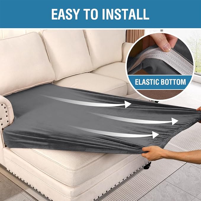 H.VERSAILTEX Velvet Stretch Individual Chaise Cover Sectional Couch Covers - Image 4