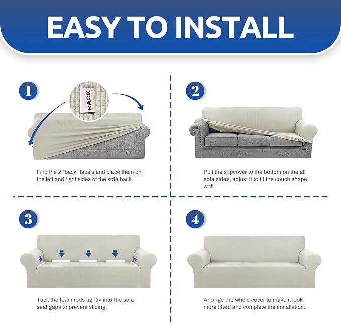 KEKUOU Stretch Sofa Cover Slipcover ，Couch Covers - Image 7