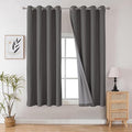 Joydeco Dark Grey Blackout Curtains 63 Inch Length by JOYDECO