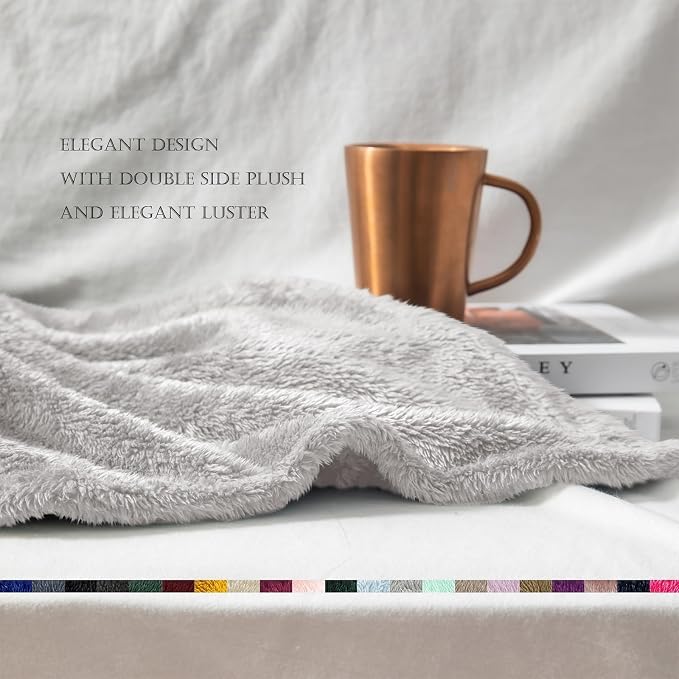 Exclusivo Mezcla Plush Fuzzy Fleece Throw Blanket Extra Large, Super Soft - Image 6