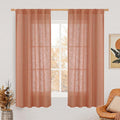 LAMIT 60 Inch Length Window Linen Curtains, Light Filtering Panels Back Tab and by LAMIT