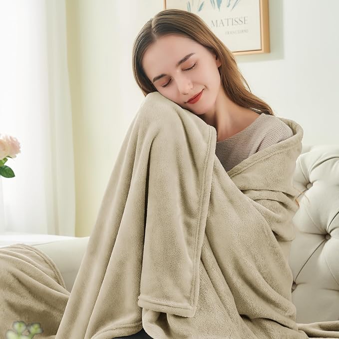 BEDELITE Fleece Blankets Queen Size Linen Throw Blankets - Image 3