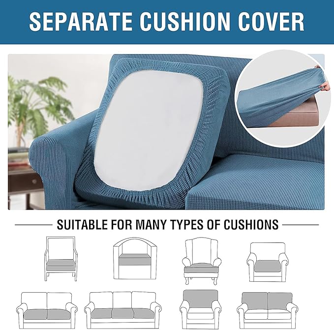 H.VERSAILTEX 4 Piece Stretch Sofa Covers - Image 5