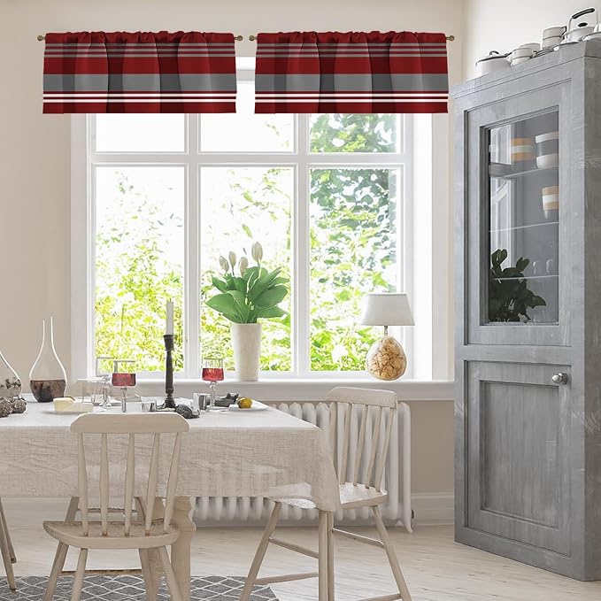 Emvency 2 Pack Valances Window Treatments, 52x12 Inch Rod Pocket Valances - Image 2