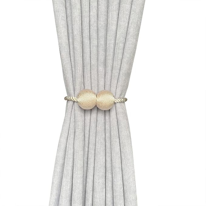 Melaluxe 4 Pack Magnetic Curtain Tiebacks, Decorative Curtain Holdbacks - Image 3