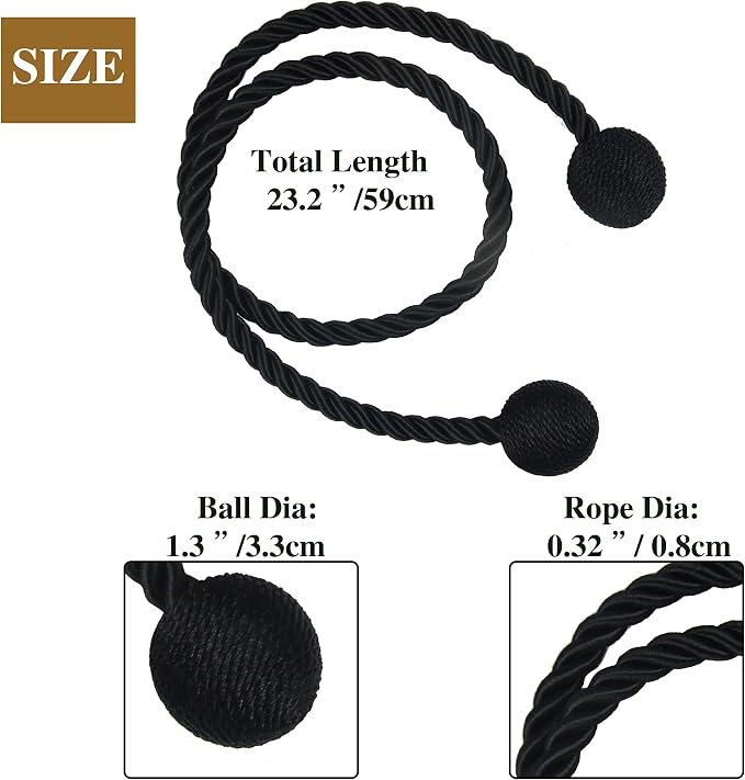 Curtain Tiebacks Outdoor Elegant Decorative Tie Backs Modern Rope Tiebacks - Image 2
