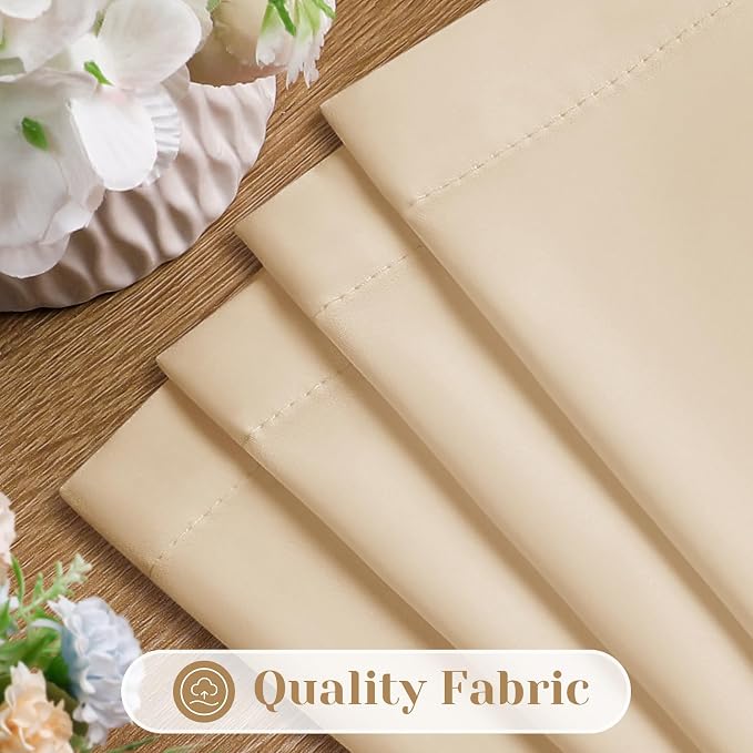 HOMEIDEAS Non-See-Through Beige Privacy Sheer Kitchen Curtains, 30 X 24 Inches - Image 6