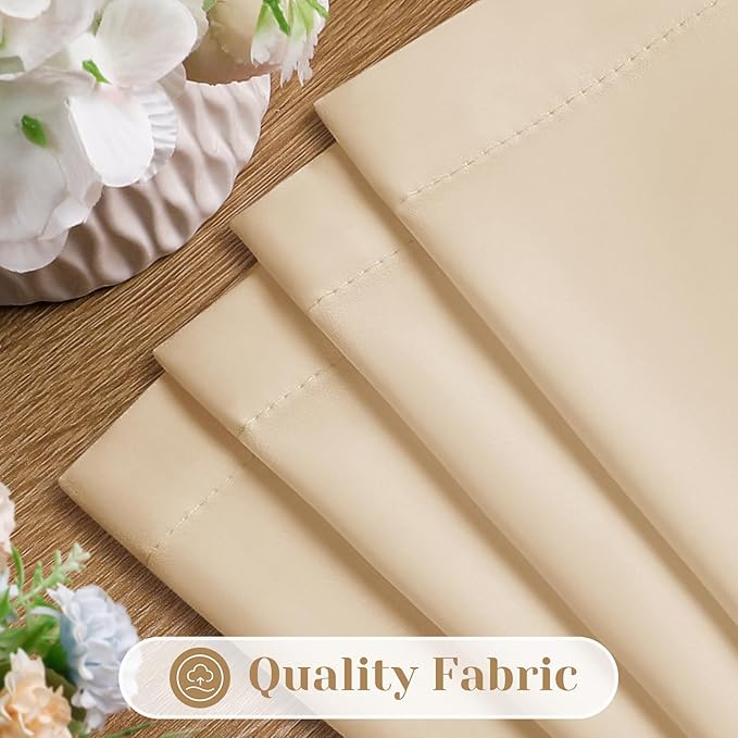 HOMEIDEAS Non-See-Through Beige Privacy Sheer Curtains, 52 X 84 Inches Long 2 - Image 4