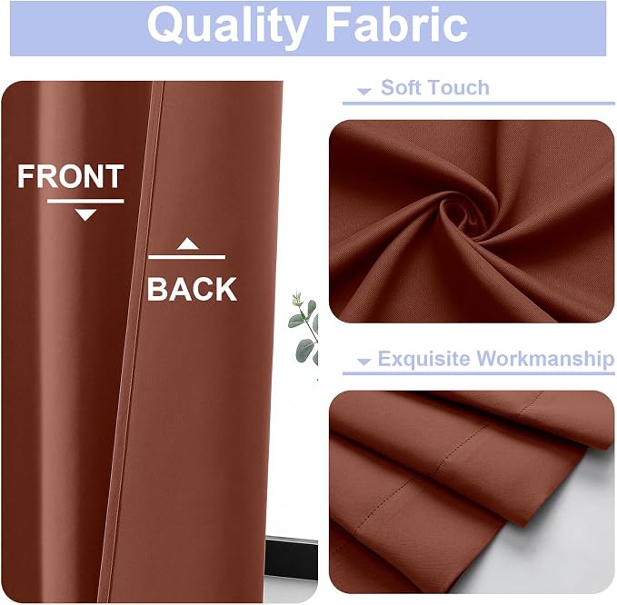 Simplebrand Ava Terracotta Blackout Curtains - Image 3