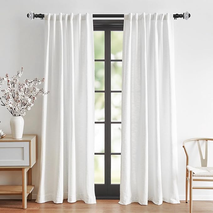 2 Pack Black Curtain Rods for Windows 48 to 84 Inch, USFOOK 7/8 Inch - Image 3
