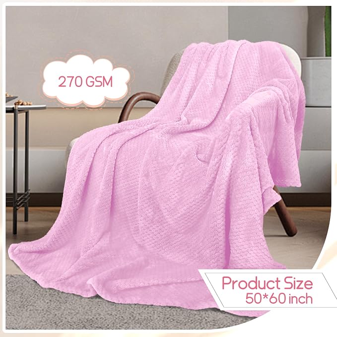 4 Pack Fleece Throw Blankets 50x60 Inches - Image 3