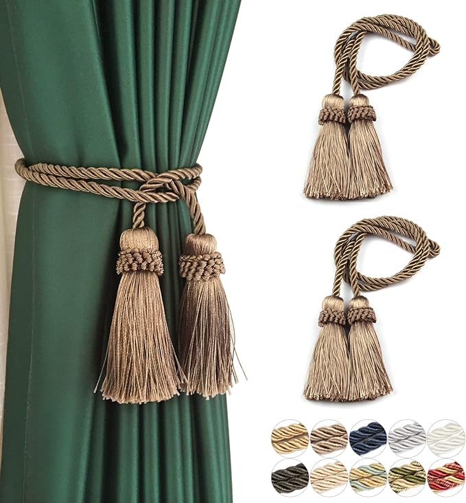 Fenghuangwu Curtain Tiebacks Handmade Decorative Curtain Holdbacks Rope by fenghuangwu