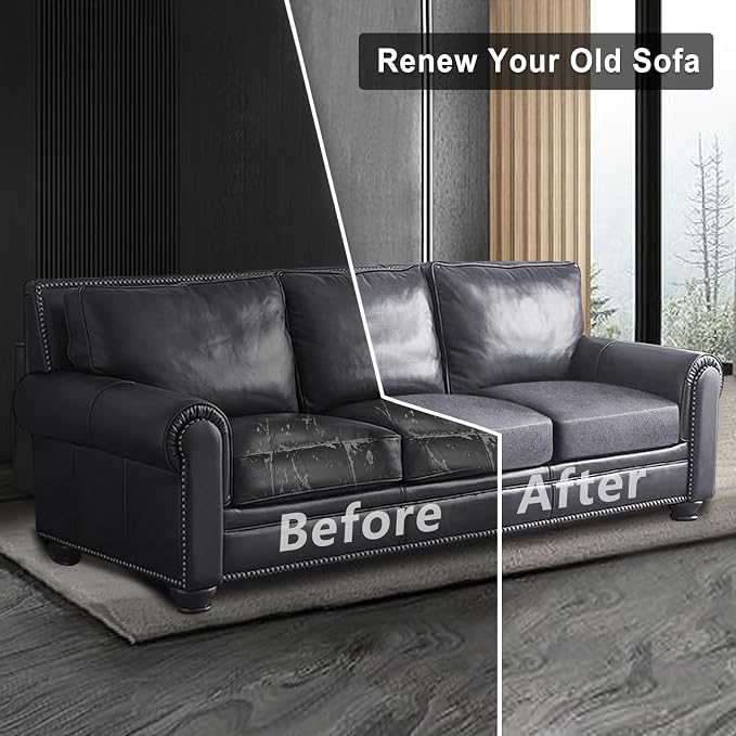 Leather Look Couch Cushion Covers Sofa Seat Slipcovers Sets Couches Furniture - Image 7
