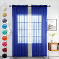 youleyar Solid Sheer Rod Pocket Curtain Voile Draperies 2 Panels White Beige by Youleyar