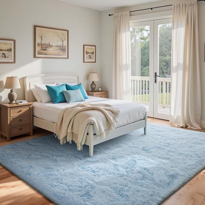 5x7 Ft Shag Area Rug for Bedroom, Ultra Soft Fluffy Furry Rugs for Living Room - Image 2