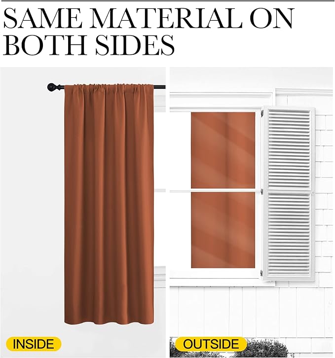 NICETOWN RV Blackout Curtains for Camper Windows, Burnt Orange, Kitchen Curtains - Image 5