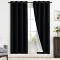 Yakamok 100% Blackout Curtains Black Room Darkening Thermal Insulated Window by Yakamok