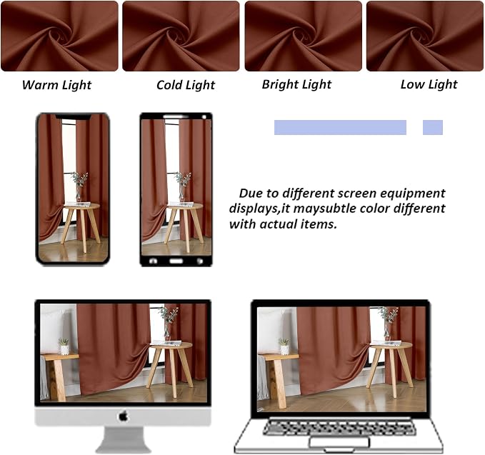Simplebrand Ava Terracotta Blackout Curtains - Image 9