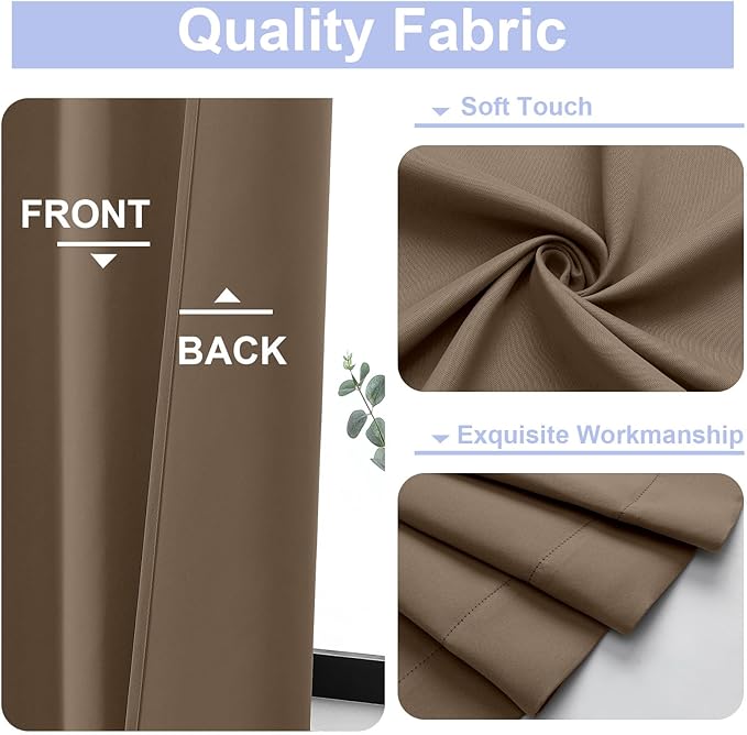 Simplebrand Brown Blackout Curtains - Image 3