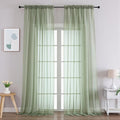 Gwine Sheer Sage Green Curtains 96 Inches Long 2 Panels Set, Light Filtering by Gwine