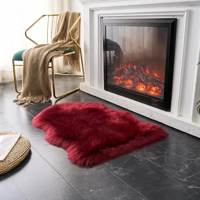 EasyJoy Ultra Soft Fluffy Shaggy Area Rug Faux Fur Rug Chair Cover Seat Pad by EasyJoy