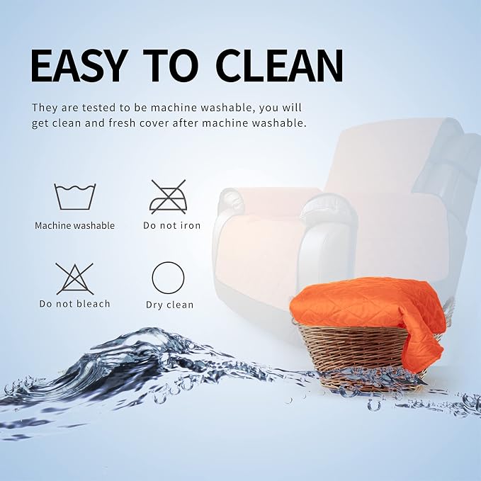 Easy-Going Oversized Recliner Chair Slipcover Reversible Sofa Cover Water - Image 7