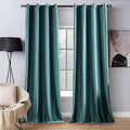 MIULEE 2 Panels Blackout Velvet Curtains Solid Soft Grommet Teal Curtains by MIULEE