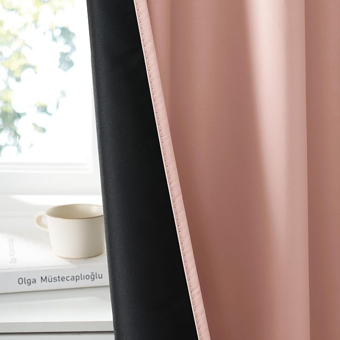 RYB HOME Bedroom Blackout Curtains 63 inches Long, 100% Blackout Thermal - Image 3