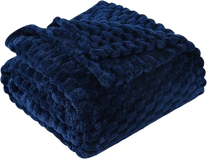 Blue Throw Blanket 50"×60" inches Gifts by Puncuntex
