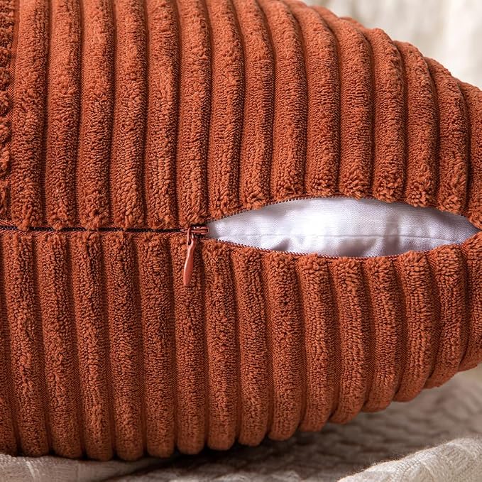 MIULEE Dark Rust Decorative Throw Pillow Covers 20x20 Inch - Image 3