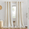 NICETOWN Linen Curtains for Windows 90 inch Long, Grommet Semi Sheer Vertical by NICETOWN