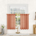 LAMIT 30 Inch Linen Kitchen Curtains, Semi Sheer Light Filtering Window Panels by LAMIT