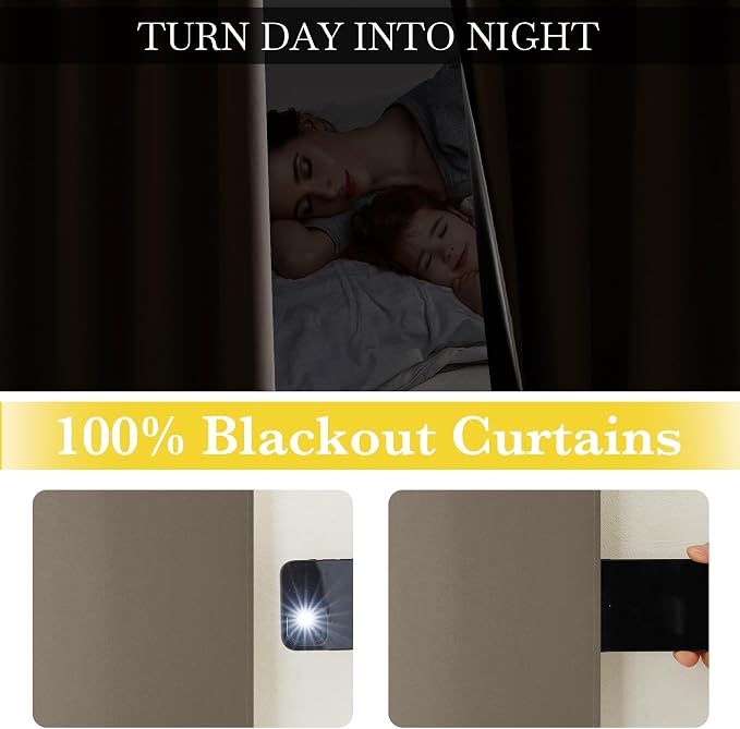 NICETOWN 100% Full Blackout Portable Curtains - Image 5
