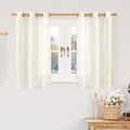 LAMIT Natural Linen Semi Sheer Curtains 45 Inch Length by LAMIT